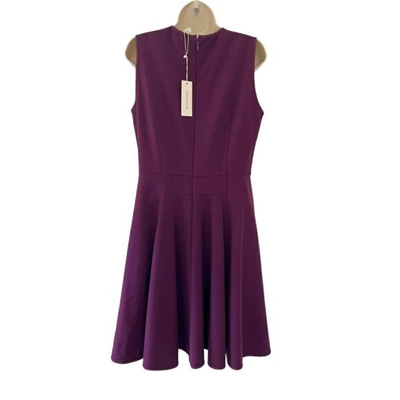 Rebecca Taylor Womans 10 Sleeveless Suiting Circle Dress Sugar Beet Purple NWT - Picture 4 of 10